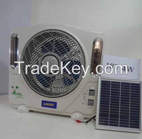 hot sale solar 10'' rechargeable fan with light