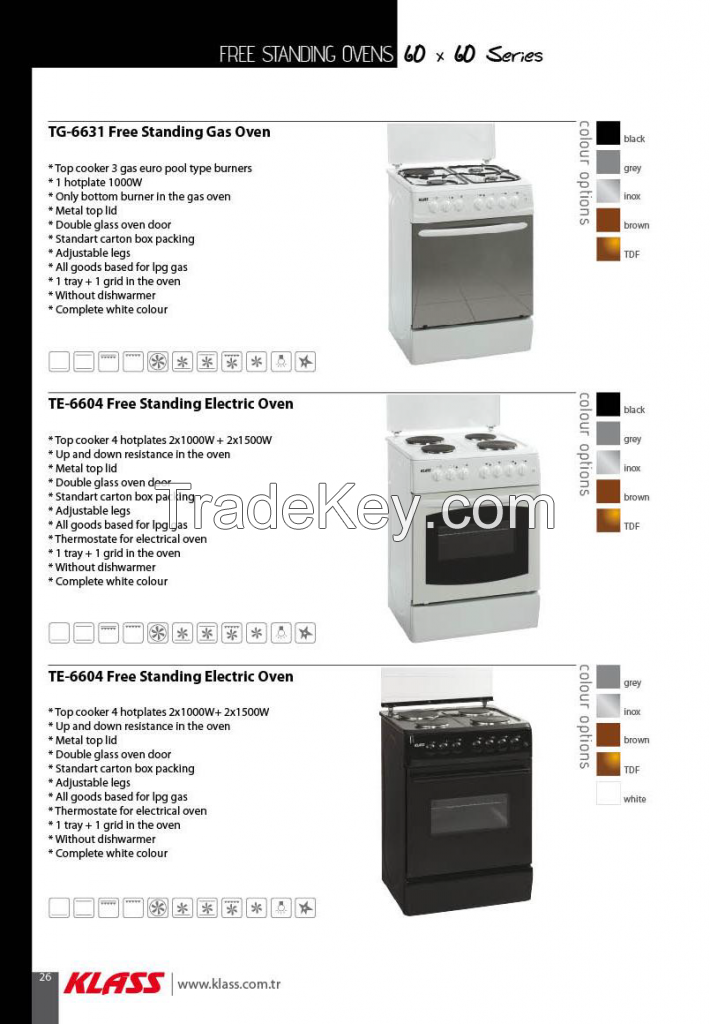 Electric Oven, Gas Oven, gas cooker