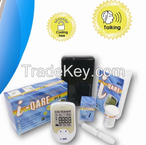 iQARE DS-E Talking No Coding Glucose Meter/ Strips