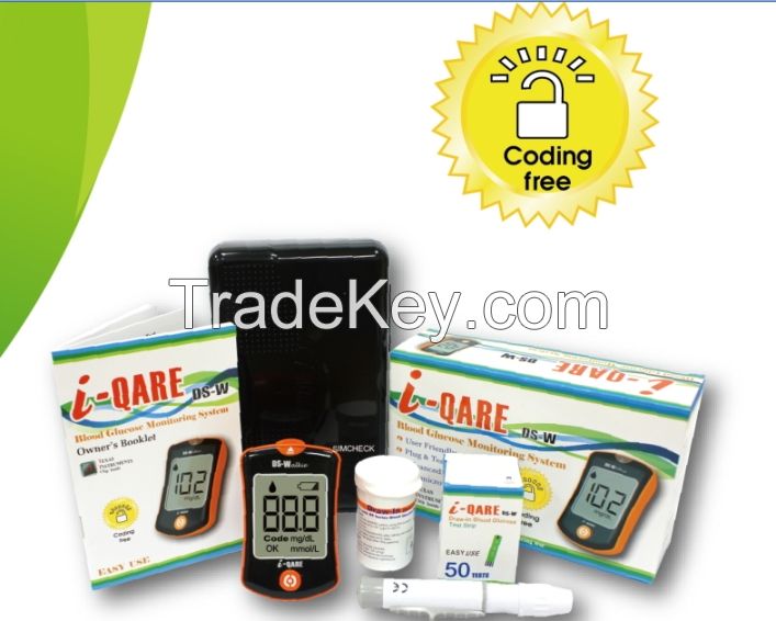 iQARE DS-W Pocket-sized Coding Free Glucose Monitoring System