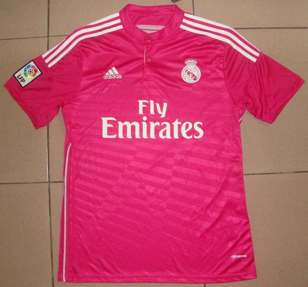 14-15 Real Madrid Away Shirt in Pink with Shorts -- Normal quality