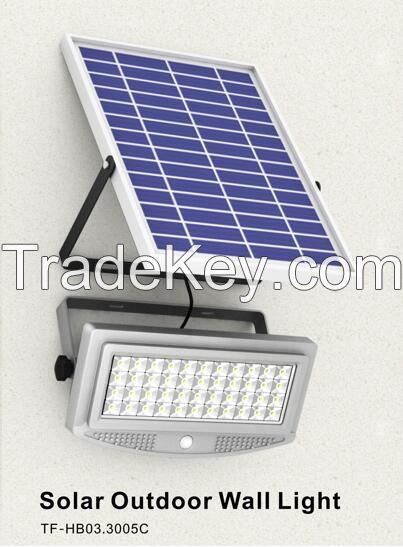 10W solar outdoor wall light night vision sensor and PIR motion sensor security light, led flood light 1000lm