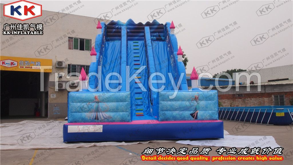 Customized giant Frozen Theme Slide toy cheap inflatable slide for outdoor amusement park