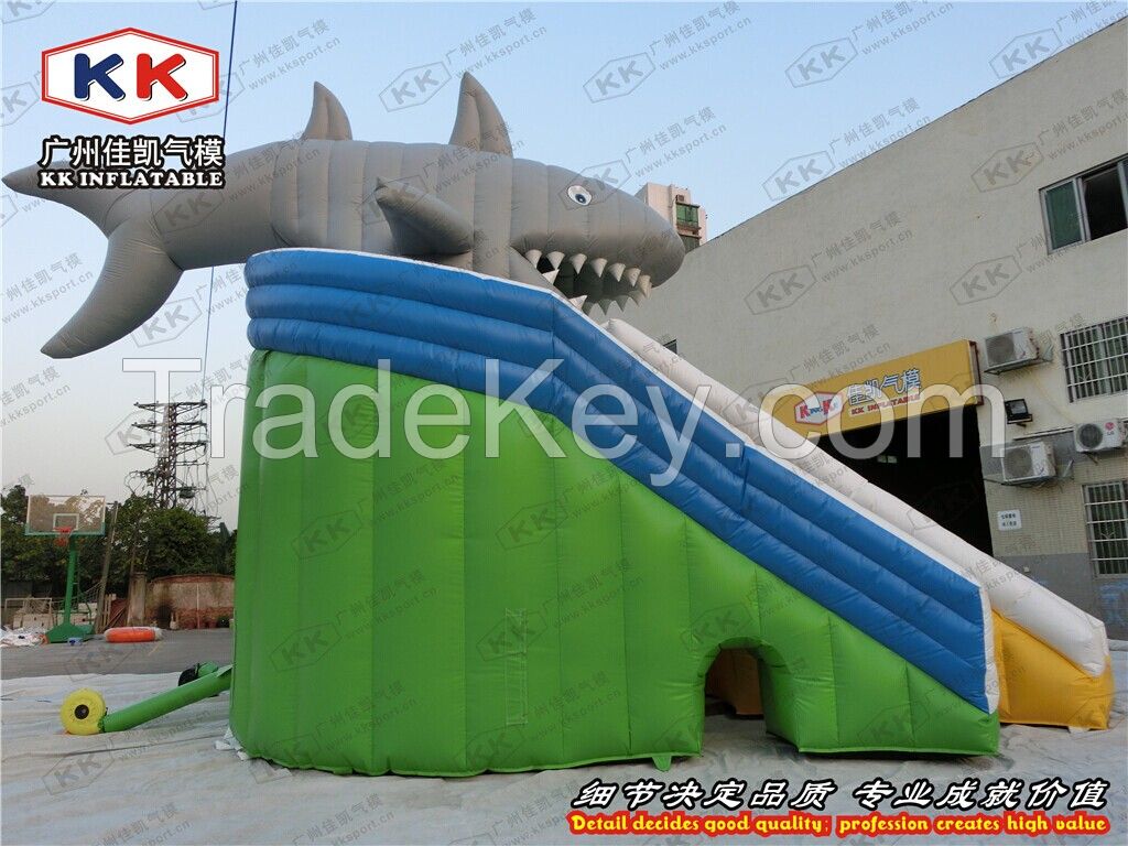 Amazing Shark inflatable Slide game factory supply