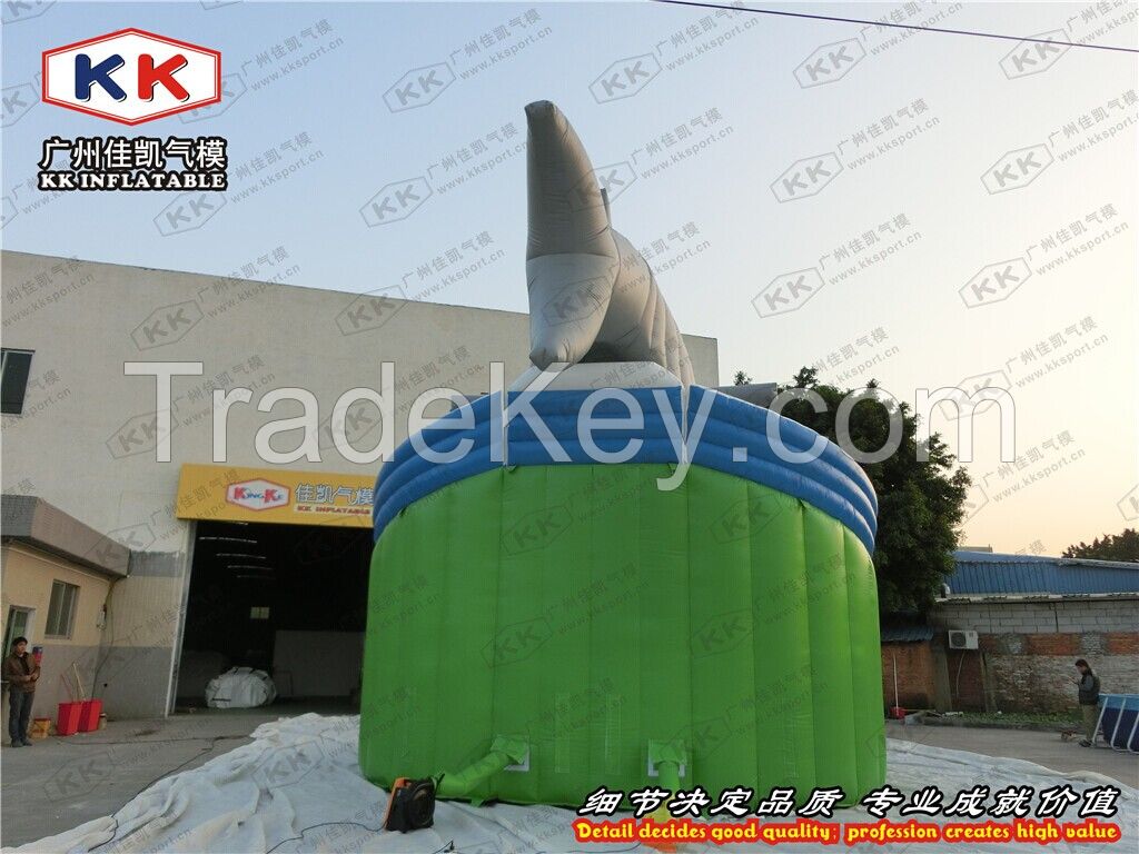 Amazing Shark inflatable Slide game factory supply