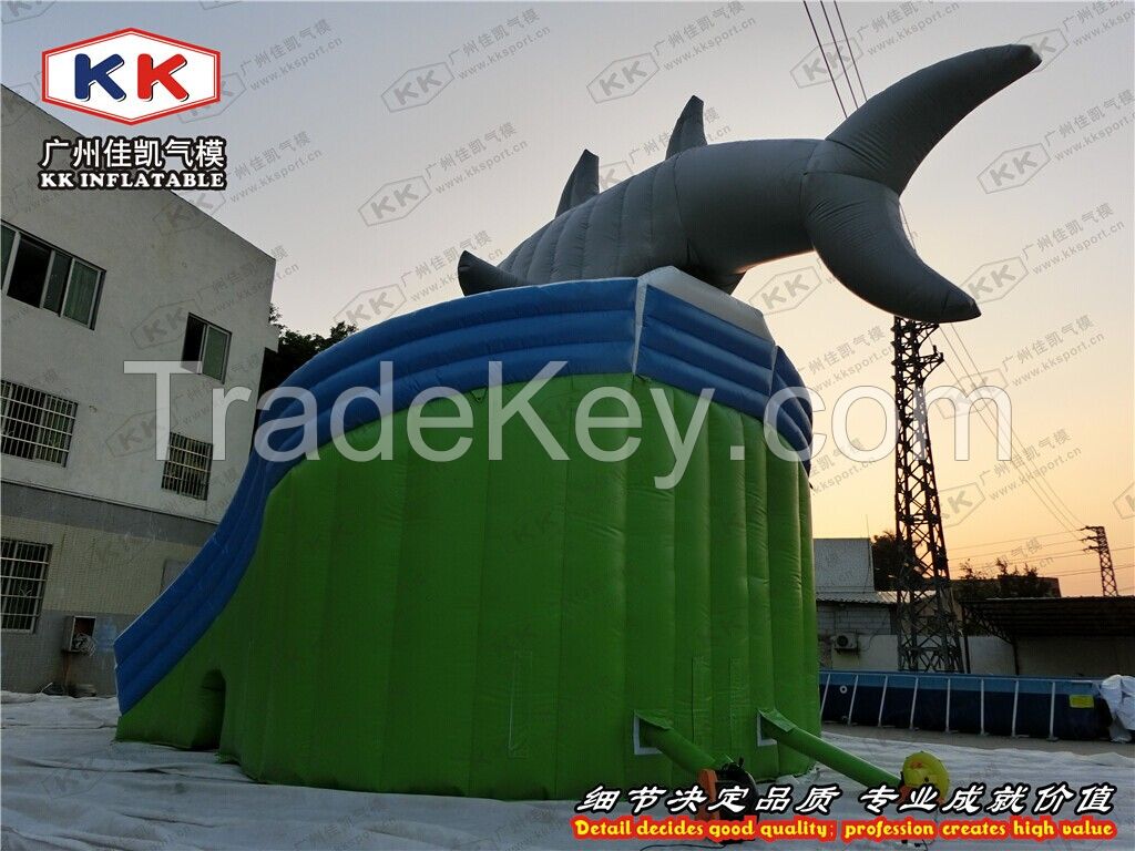 Amazing Shark inflatable Slide game factory supply