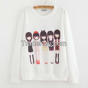  Korean women loose round neck sweater