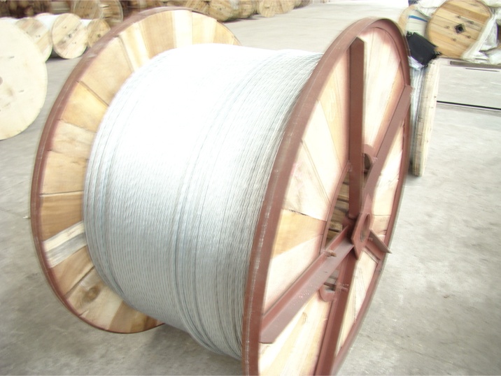 Zinc-coated steel wire strand for overhead ground wires