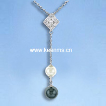 silver jewelry with fresh water pearl /Necklace