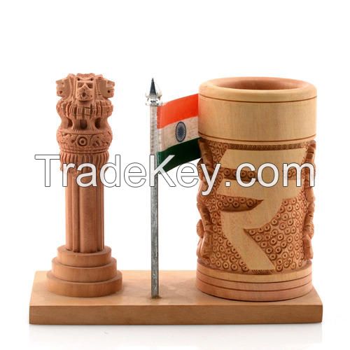 Pen Holder Wooden Carving