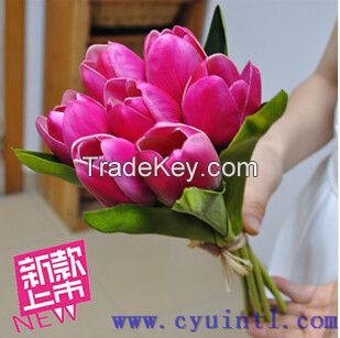 12inch Real Touch PU Artificial Flowers Tulip Bouquets 7 Pieces Per Bouquet TU-073-12B