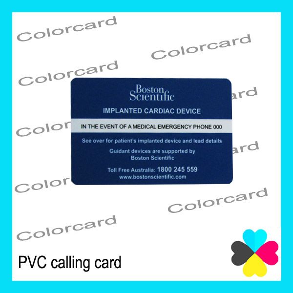 customized printable PVC calling card