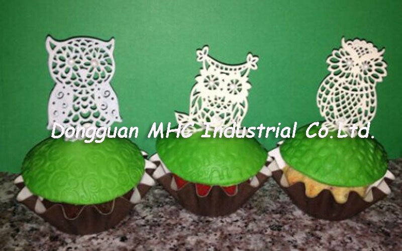 Cake silicone lace mat owl pattern, cake edge silicone mat, lace border mold