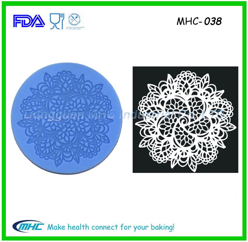 Lace medallion silicone lace mat for cupcake decorations