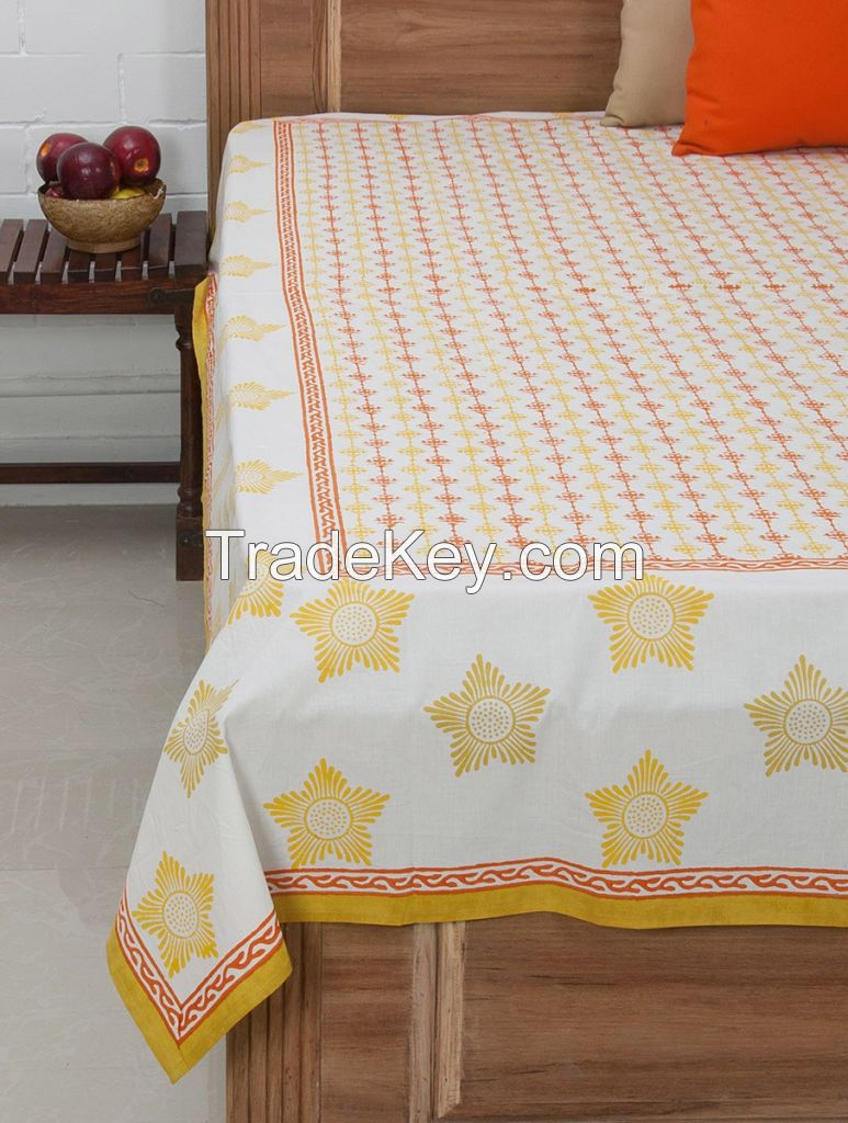 Myyra Bed Cover Hand Block Printed