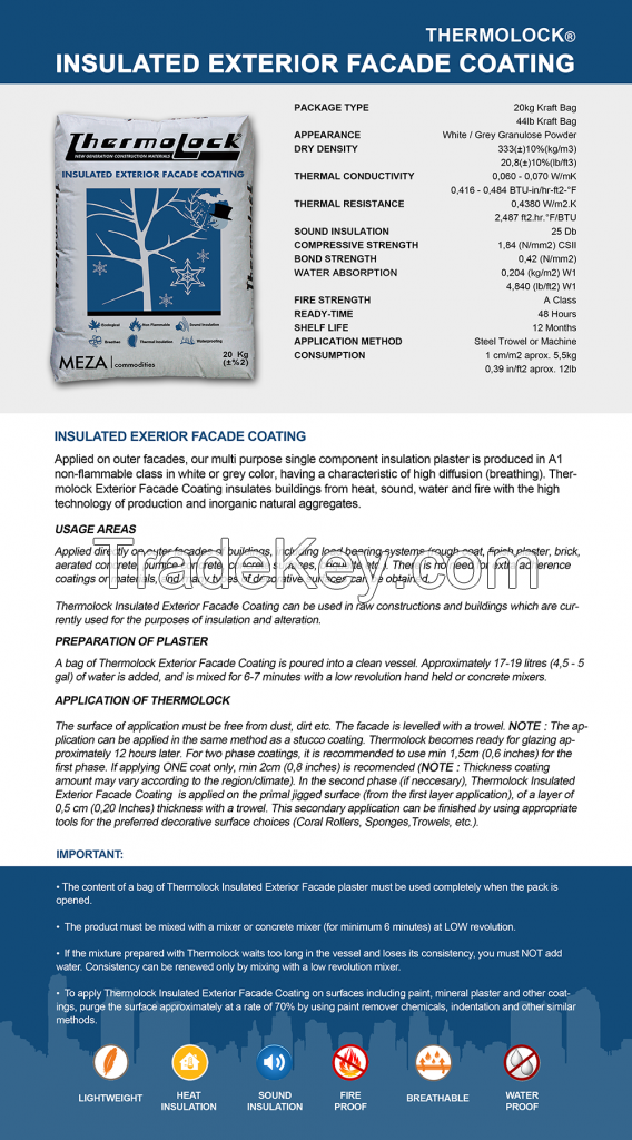 THERMOLOCK INSULATED EXTERIOR FACADE COATING