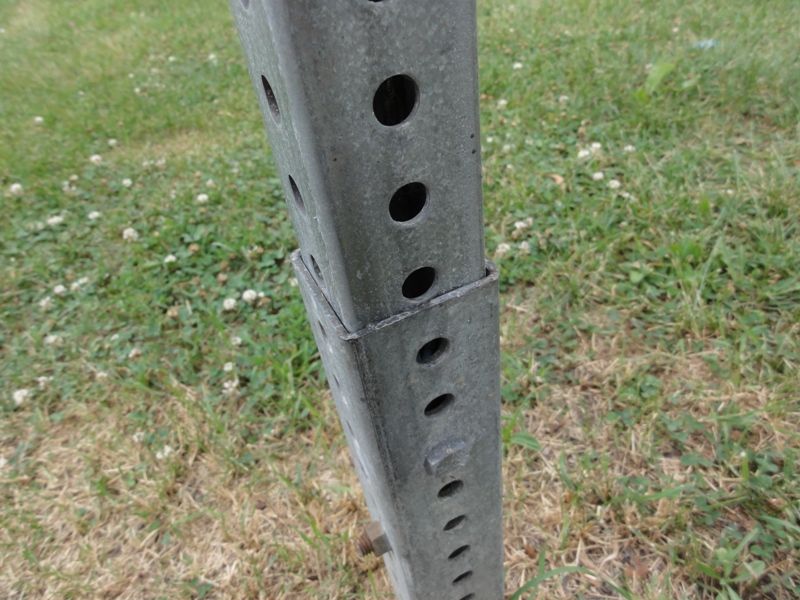 galvanized square sign post with punching