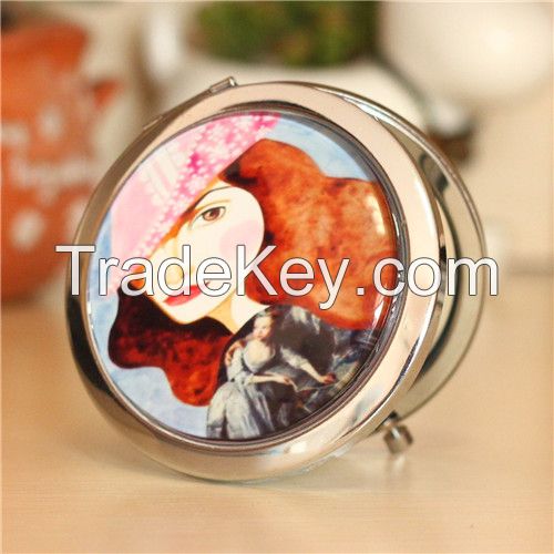 Birthday gifts crystal compact mirror pokcet mirror for souvenir 