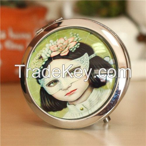 Birthday gifts crystal compact mirror pokcet mirror for souvenir 