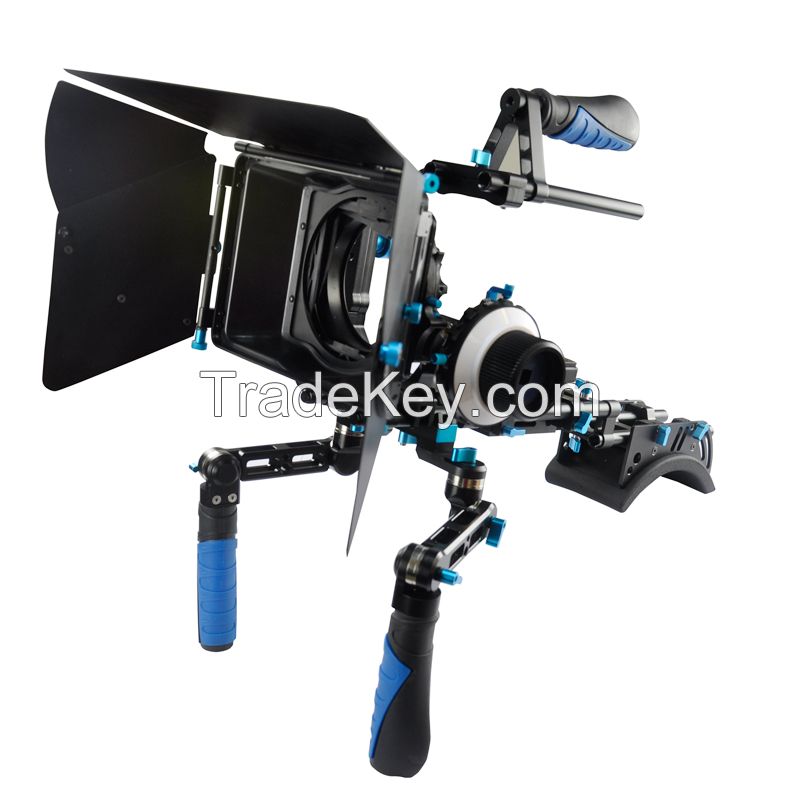 Heavyweight Grade Camera Shoulder Rig Mount Kit 5D2 Equiped Professional Follow Focus Matte Box