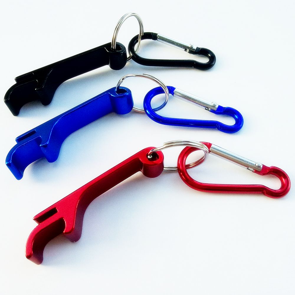 Metal Aluminum Key Chain Holder Beer Bottle Opener with Carabiner