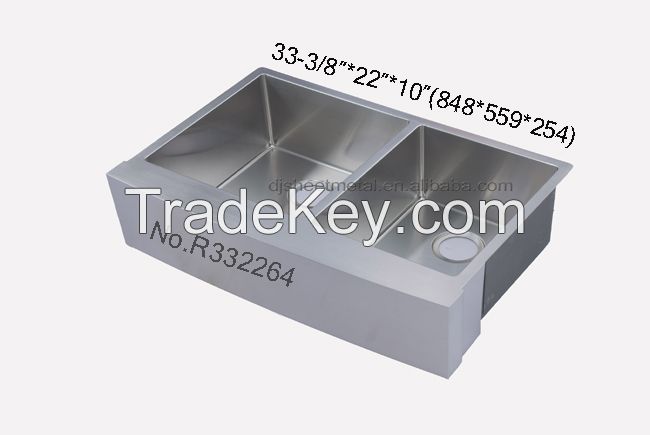 under mounted 304 stainless steel kitchen sink brushed square double bowl kitchen sink