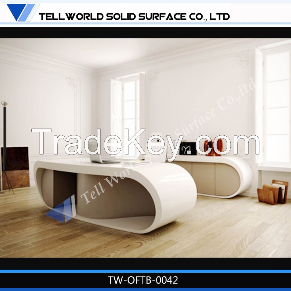 Pure Acrylic Solid Surface Modern Office Design Furnitures High End Execuitve Office Desk