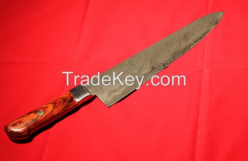 Kitchen Knife set Damascus steel chef knives custom cook 1071-Orange