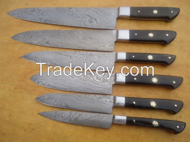 Kitchen Knife set Damascus steel chef knives custom cook 1071-H