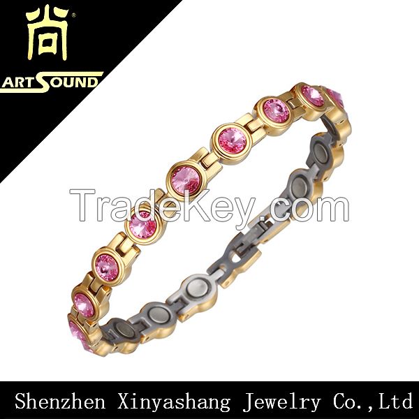 Best selling fashion diamonds woman's stainless steel bracelet