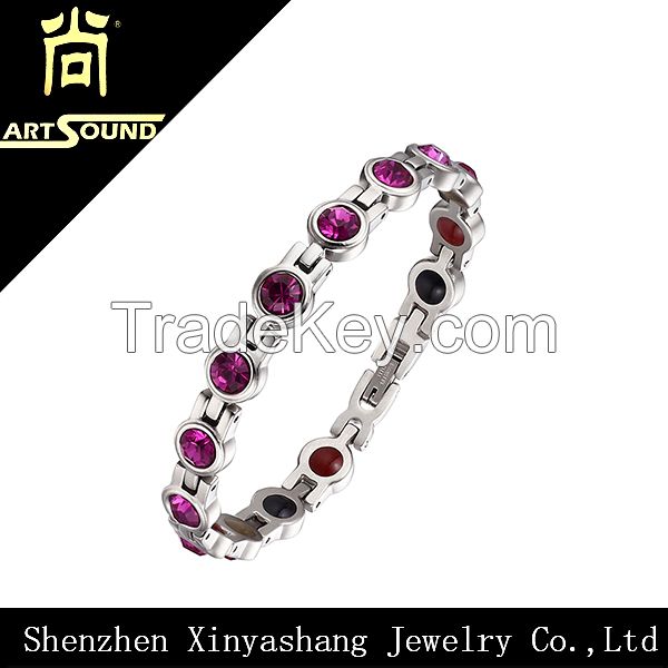 Best selling fashion diamonds woman's stainless steel bracelet