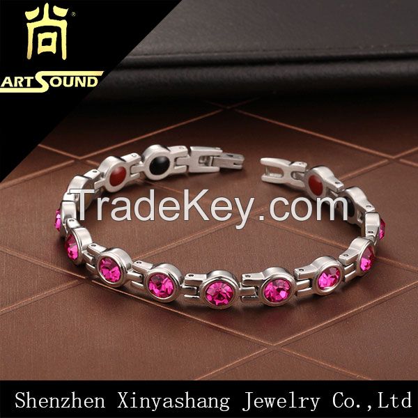 Best selling fashion diamonds woman's stainless steel bracelet