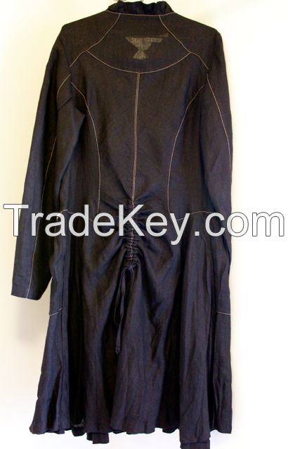 Black linen coat