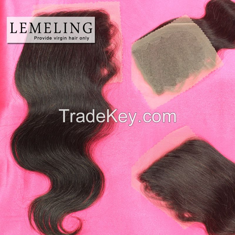 Full cuticle Brazilian virgin hair lace front top Closure wholesale