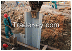 Hat shaped steel sheet pile