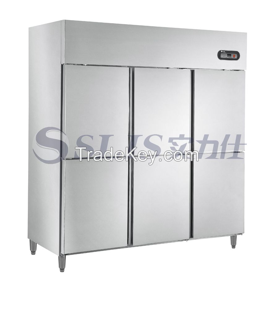 Vertical Commercial Refrigerator with 6 door, LED light, 1500L