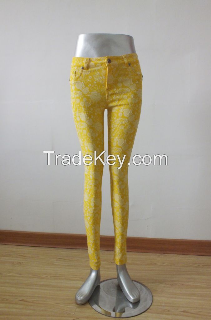 New 2014 Women Lace Crochet Leggings  Ladies Embroidered Slim Pencil Pants Plus Size Cotton Long Trousers