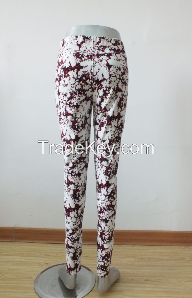 New 2014 Women printed Leggings  Ladies Slim Pencil Pants Plus Size Cotton Long Trousers