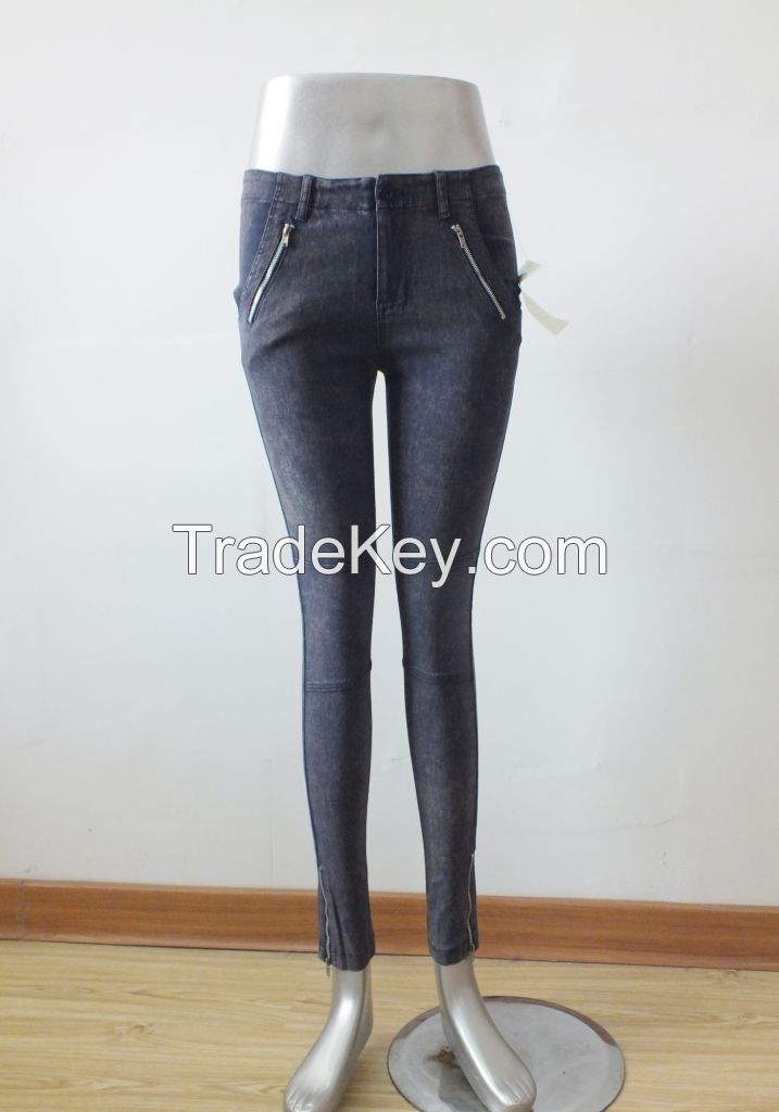 Fashion Women Zipper Jeans Spring/Summer SkinnyJeans Casual Pencil Pants