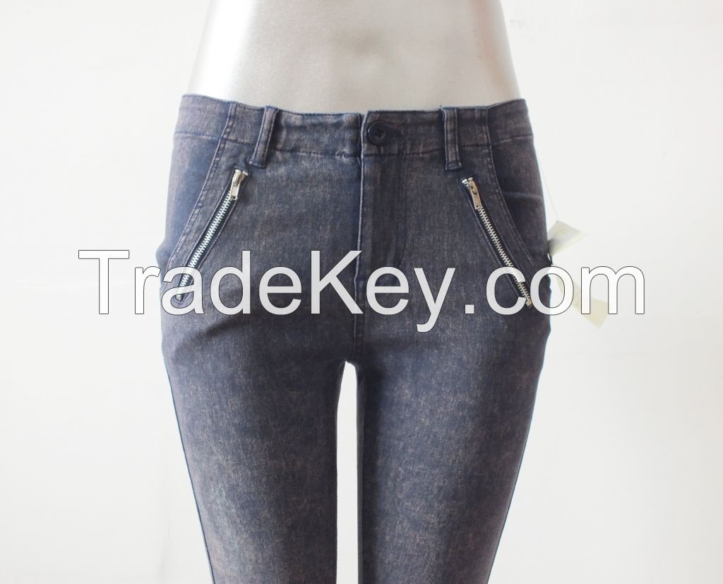 Fashion Women Zipper Jeans Spring/Summer SkinnyJeans Casual Pencil Pants