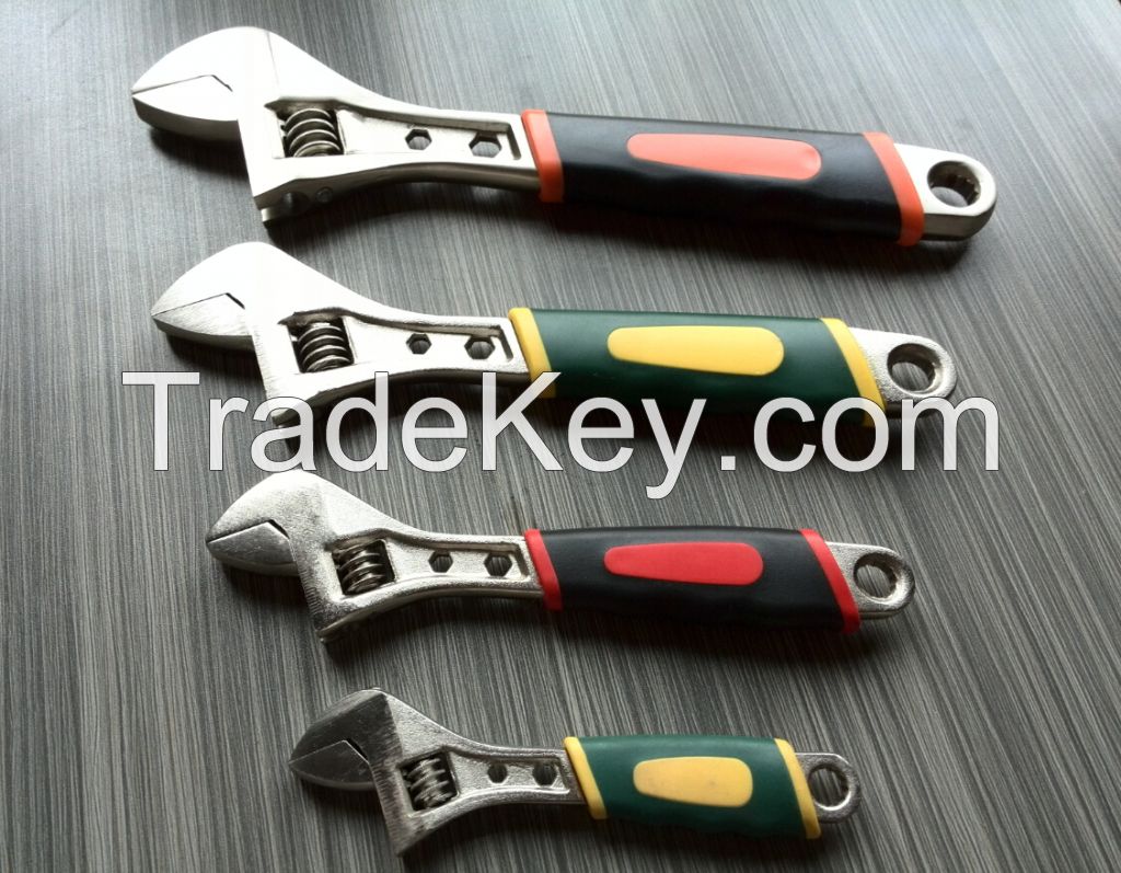 Multi-Functional 2-Tone PVC Handle Adjustable Spanner Wrench