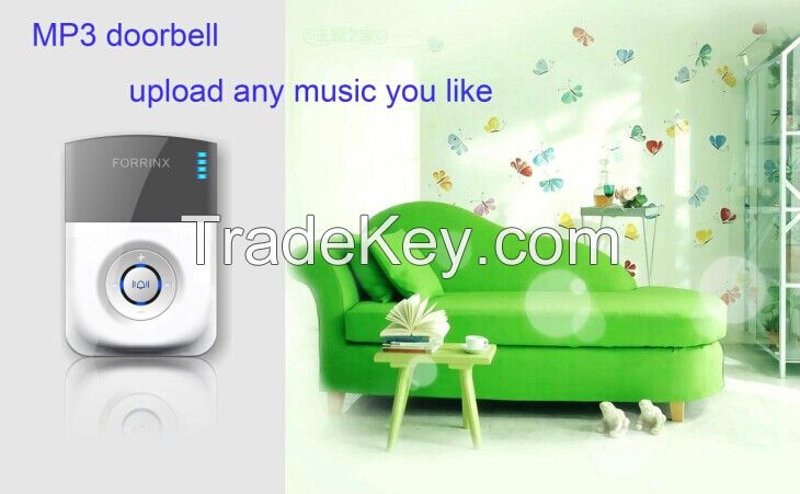 2014 Forrinx MP3 wireless doorbell with electrical push buttons mp3 doorbell sound