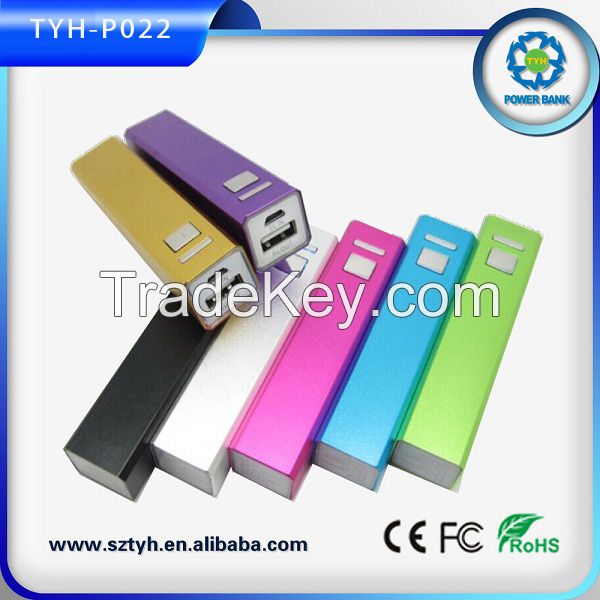 2600mAh A variety of color choices portable power bank with LED power indicator