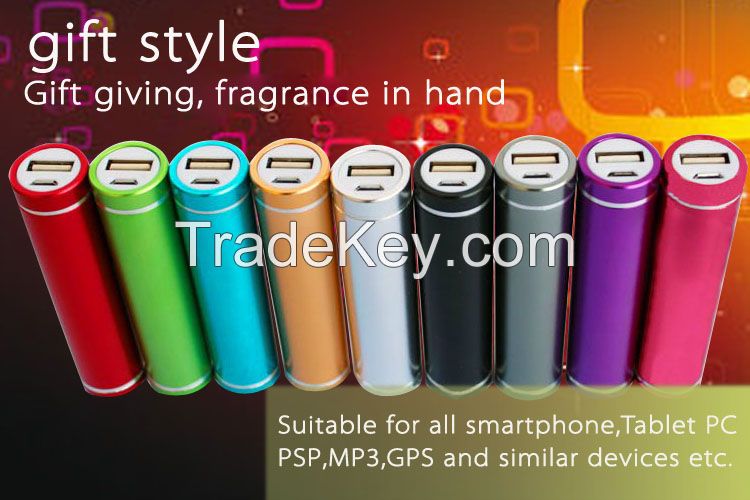 Hot Selling 2600 mah Colorful Power Bank for Cellphone