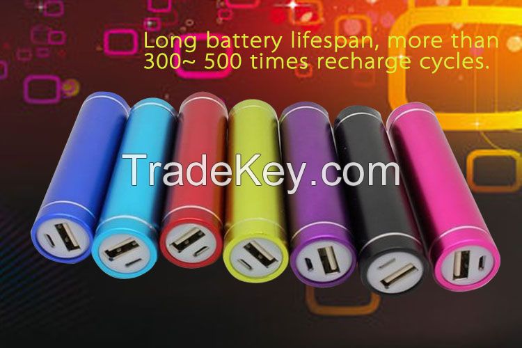 Hot Selling 2600 mah Colorful Power Bank for Cellphone