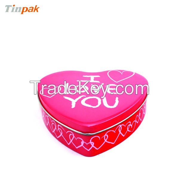 FDA romantic heart shape mint tin box