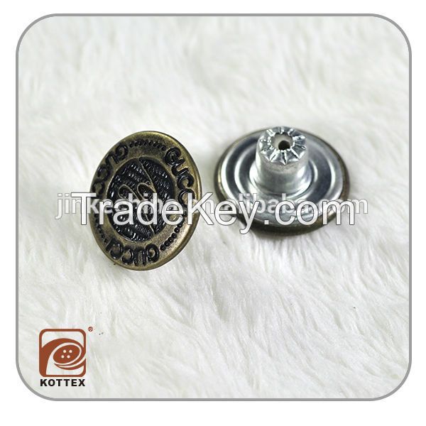 metal jeans button and rivets,jeans snap button,snap button with logo