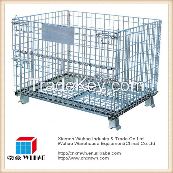 industrial stackable storage collapsible steel pallet