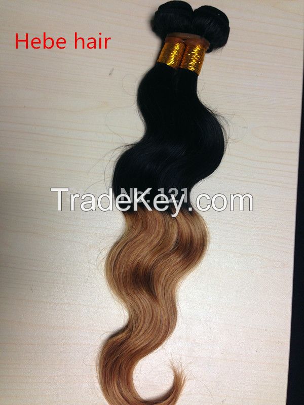 100% brazilian human hair body weave 20 inch ,1b/27two tone colour ,3pcs/lot fast shiiping 