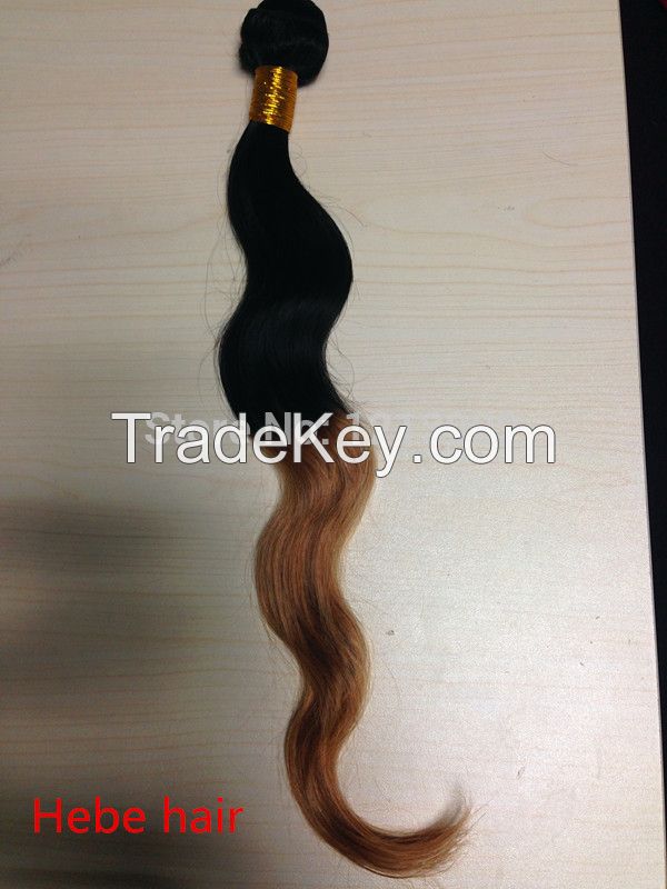 100% brazilian human hair body weave 20 inch ,1b/27two tone colour ,3pcs/lot fast shiiping 